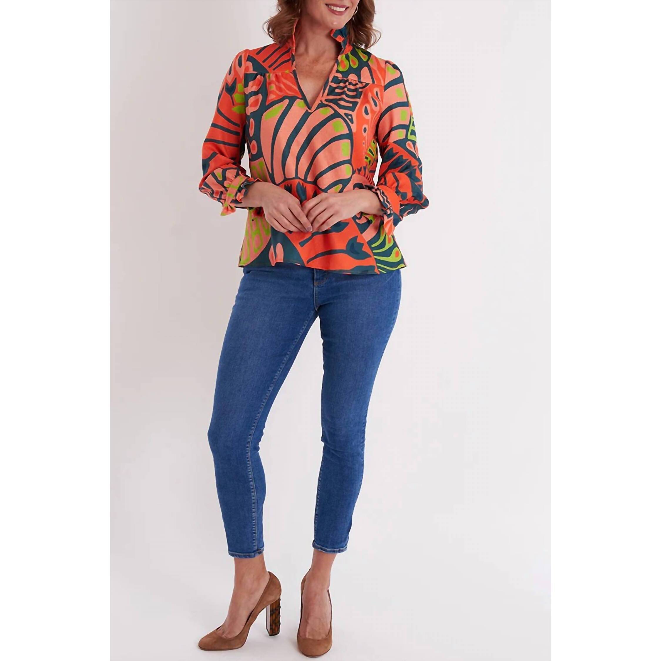 New Ck Bradley Aspen Blouse In Paddle Pumpkin